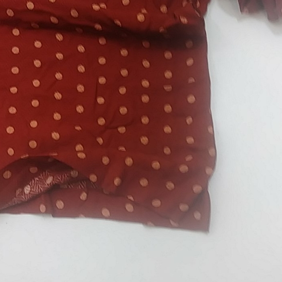 A New Day Red/Orange Polka Dot Flutter Sleeve T-Shirt Top, Small - Picture 4 of 5